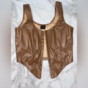 Faux leather corset top